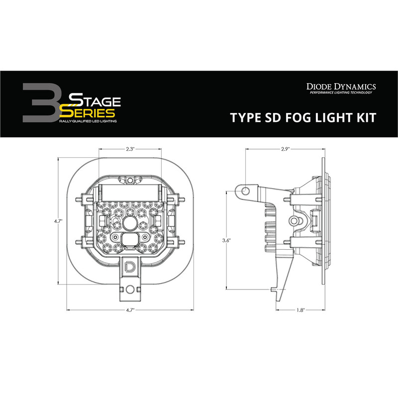  Diode Dynamics - SS3 Max Type SD Kit ABL Yellow SAE Fog